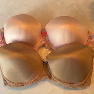 Pink by VS strapless push up bras